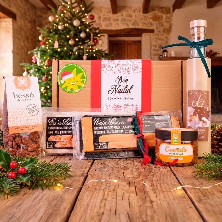 Weihnachts-Geschenkkiste mit Turrón