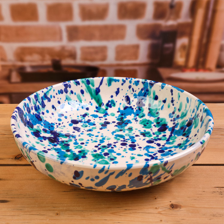 Blue ceramic bowl from Mallorca 27cm