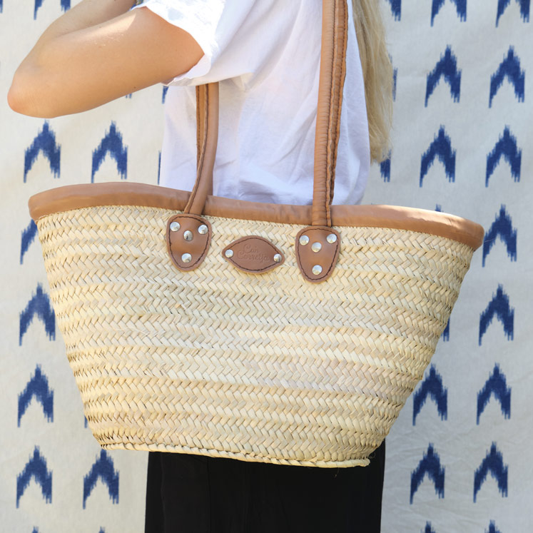 Llatra Traditional Mallorcan basket with leather details