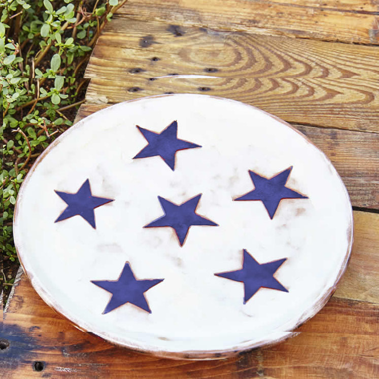 Estel Nou plat en céramique avec des étoiles 27cm bleu