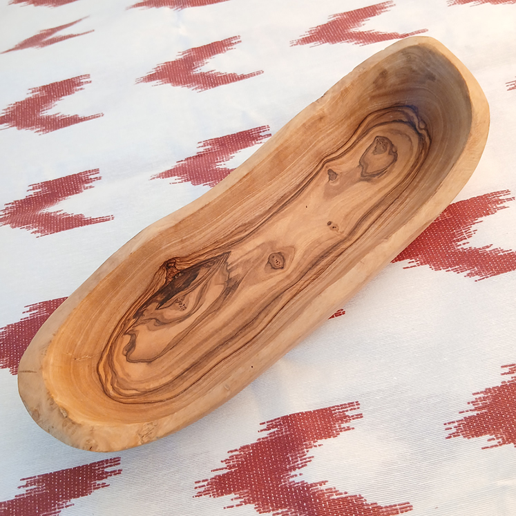 Ovale Schale aus Olivenholz 30 cm