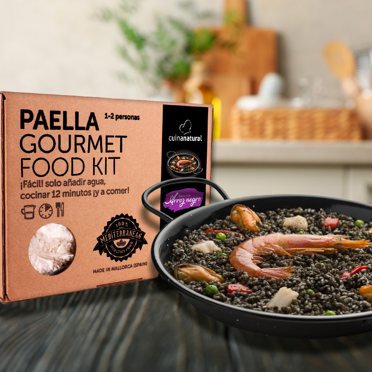 Mediterrane schwarze Paella