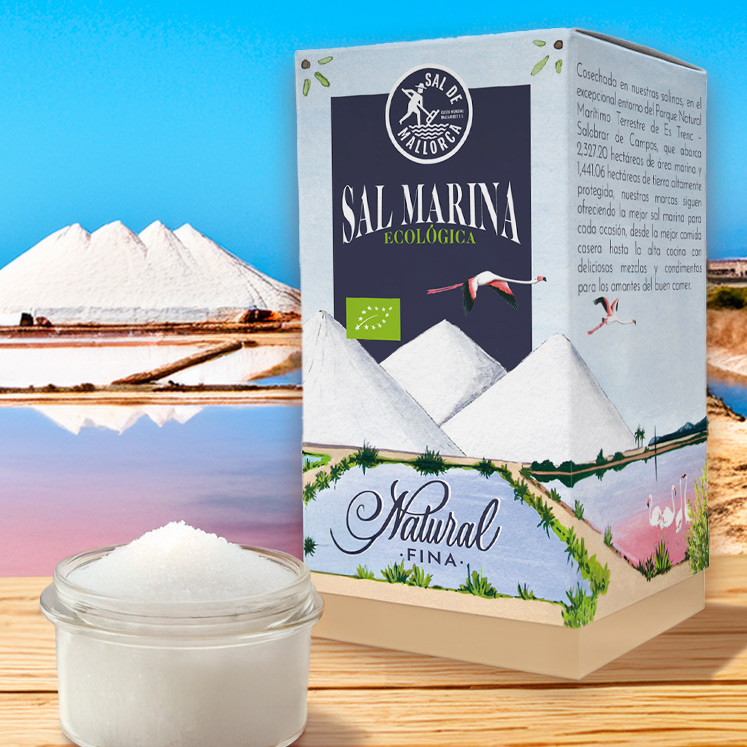 Fine natural organic sea salt from Mallorca