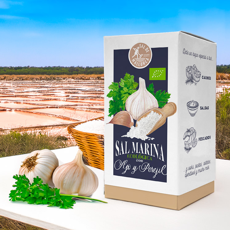 Sea salt from Mallorca with garlic and parsley