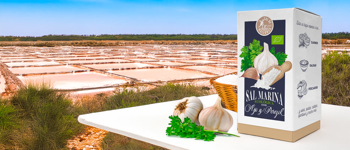 Sel marin écologique de Majorque à l\\'ail et au persil