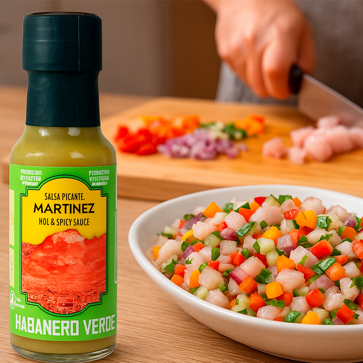 Scharfe Soße Martínez Grüner Habanero