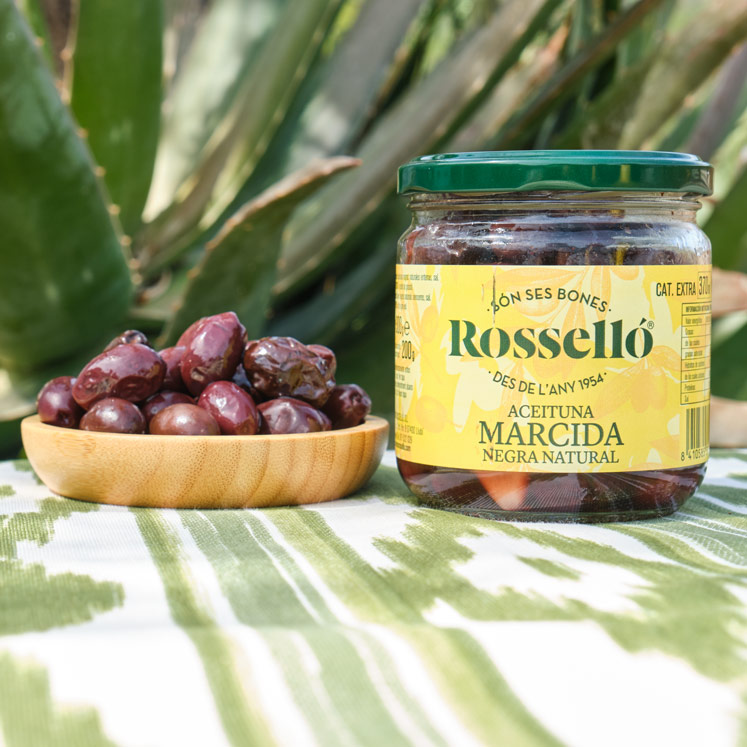 Rosselló natural black olives category extra 200g