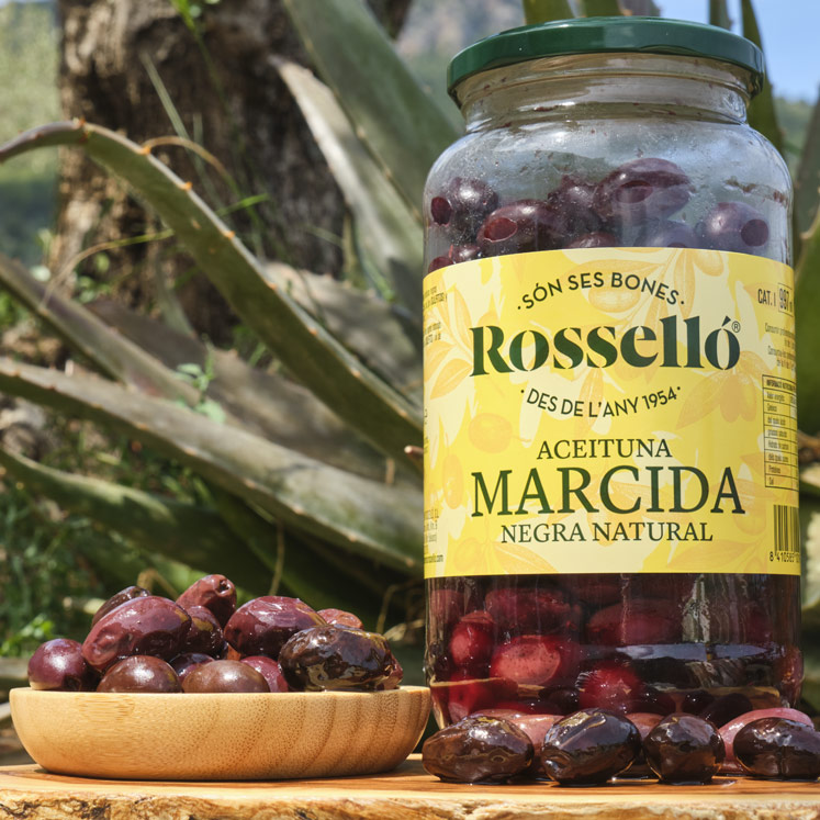 Rosselló natural black olives category extra