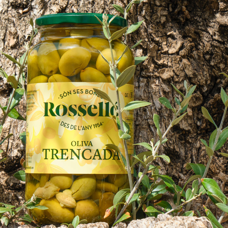 Rosselló Trencada grüne Oliven 980g würzig eingelegt