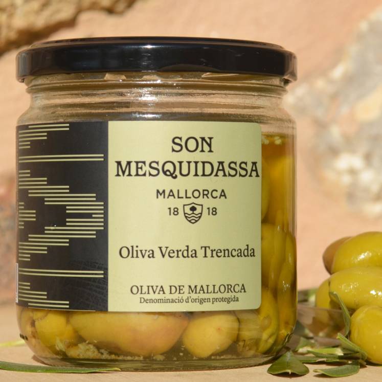 Son Mesquidassa green olives Trencades from Mallorca D.O.P. 200g