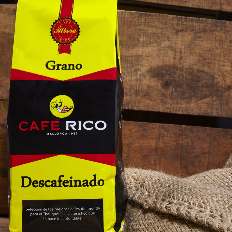 Café Rico en grano descafeinado