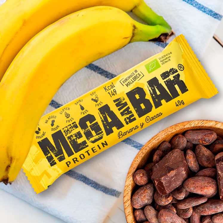 Veganer Bio Energieriegel Banane-Kakao