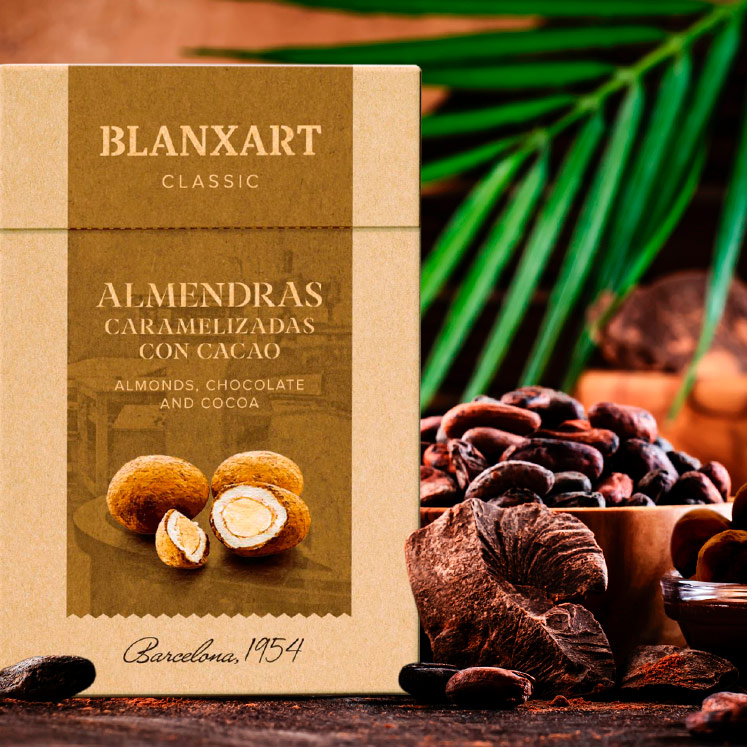 Amande enrobée de chocolat et de cacao en poudre - Blanxart