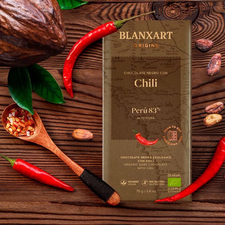 Chocolat noir Eco Pérou (83 %) avec Chili - Blanxart