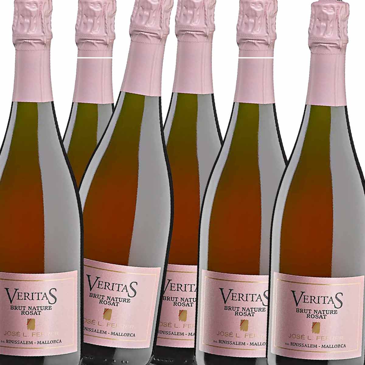 6 x Bodegas Ferrer Veritas Brut Nature Rosat D.O. Binissalem Rosésekt