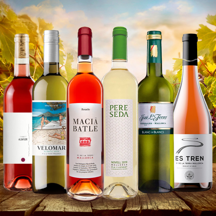 6 x vinos blancos y rosados de Mallorca