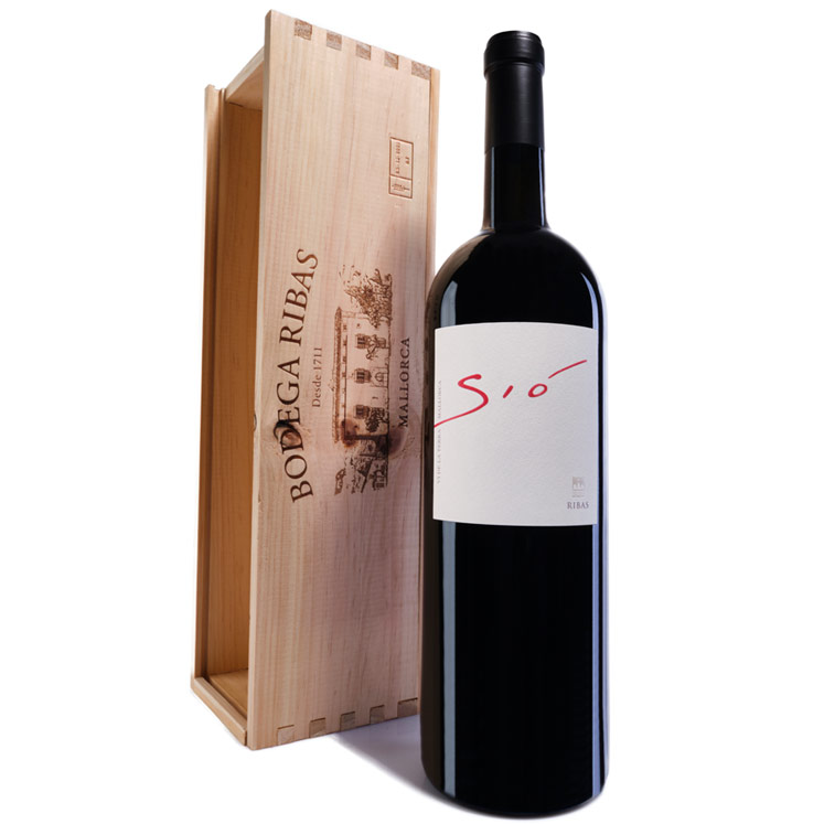 Bodega Ribas Sió negre vino tinto ecológico magnum 1,5 L en caja de madera