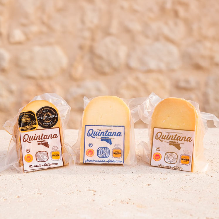 Drei Quintana Käsespezialitäten Mahón-Menorca D.O.P.