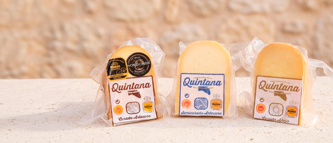 Drei Quintana Käsespezialitäten Mahón-Menorca D.O.P.