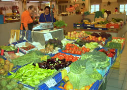 Daily fresh fruit and vegetables in the covered market